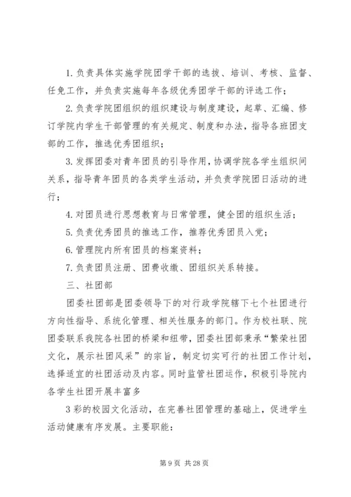 共青团福建师范大学委员会各部门职能_1.docx