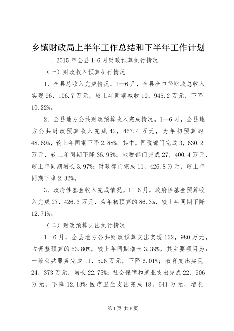 乡镇财政局上半年工作总结和下半年工作计划.docx