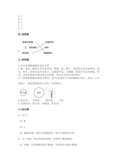 教科版六年级下册科学期末测试卷【b卷】.docx