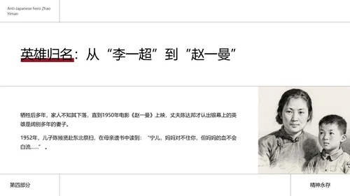 简约风民族英雄赵一曼介绍PPT模板