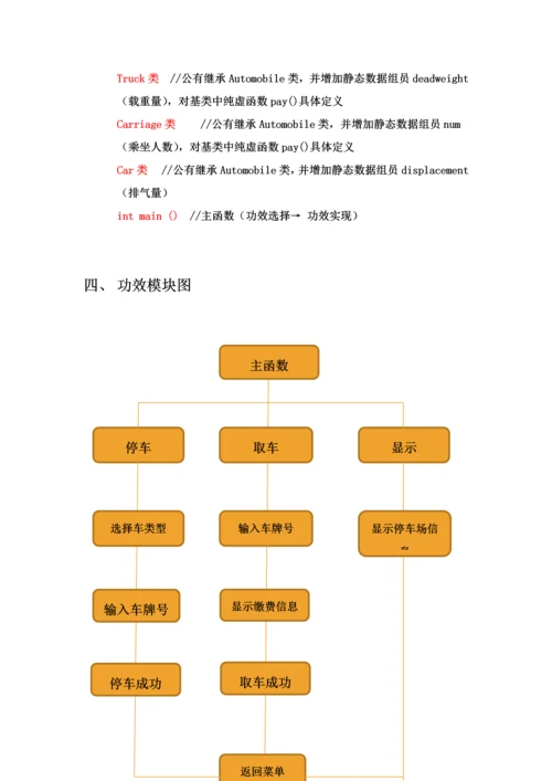 C面向对象程序设计优秀课程设计车位管理程序.docx