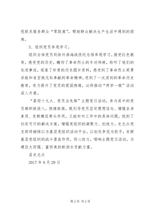 关于开展主题党日活动工作总结.docx