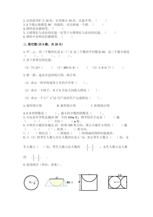 小学数学六年级上册期末考试试卷含答案【研优卷】.docx