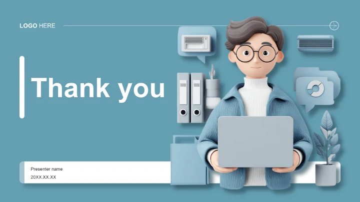 蓝色简约风办公PPT主题