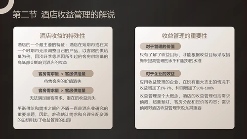 黑金商务酒店收益管理PPT模板酒店管理