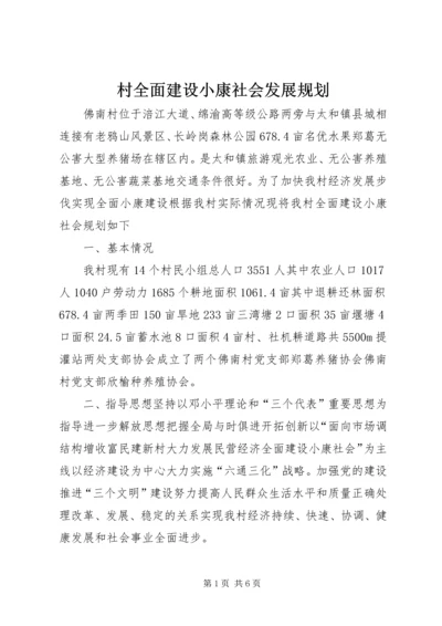 村全面建设小康社会发展规划 (4).docx