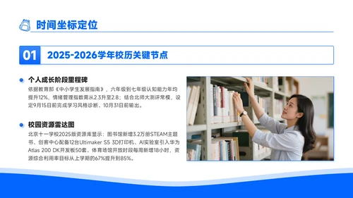 蓝色商务风开学季新学年规划新学期新航线PPT模板