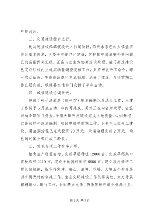 乡镇某年上半年重点工作情况.docx