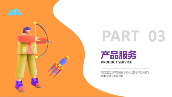 3D风商业计划书橙色