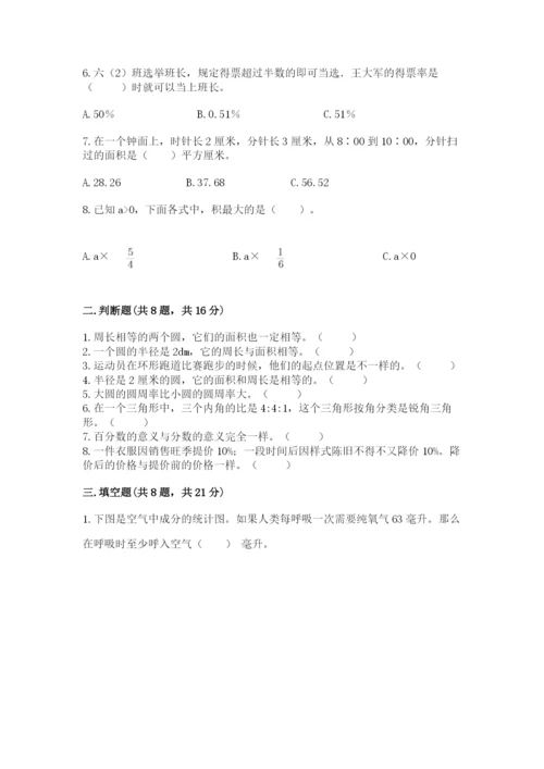 小学数学六年级上册期末测试卷附参考答案【黄金题型】.docx