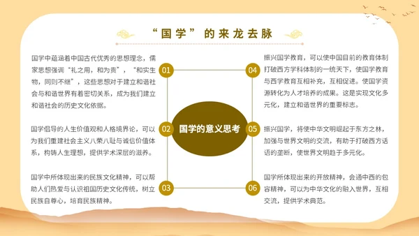 黄色中国文化古风人物国学与管理智慧教育宣传讲座课件模板