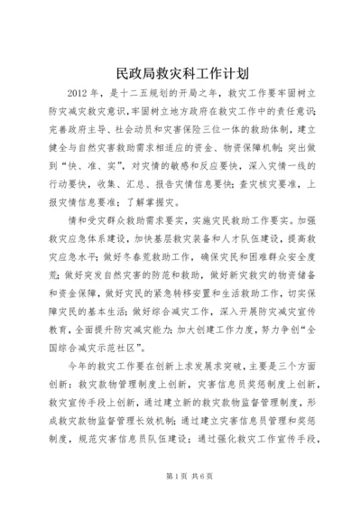 民政局救灾科工作计划.docx