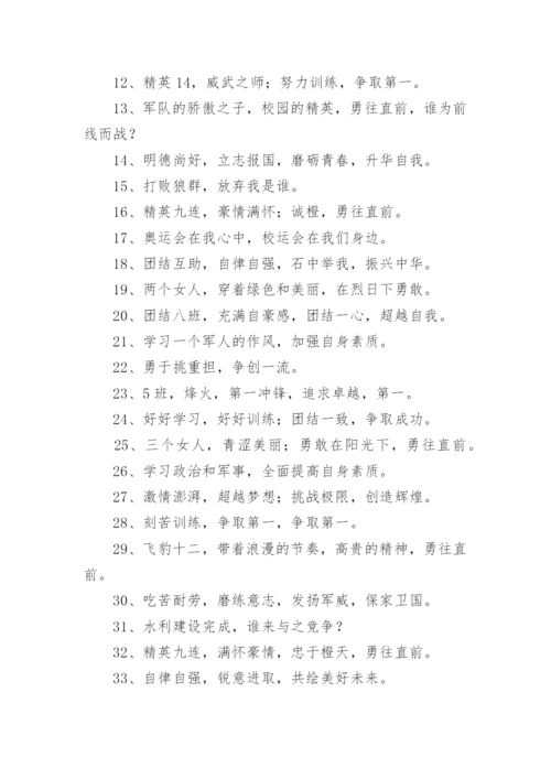 高一新生军训横幅标语.docx