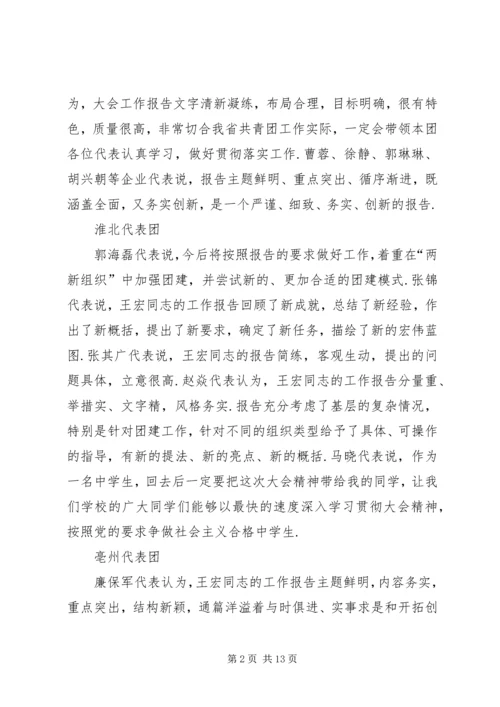 各团代表审议讨论团代会工作报告-审议工作报告.docx