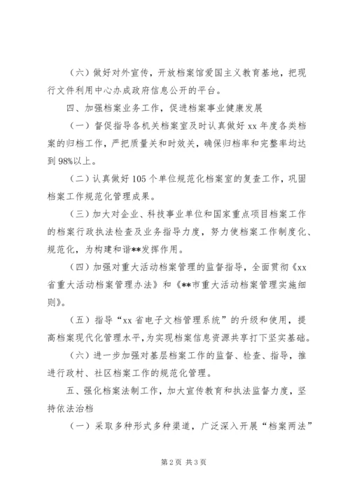 市档案局XX年工作计划 (2).docx