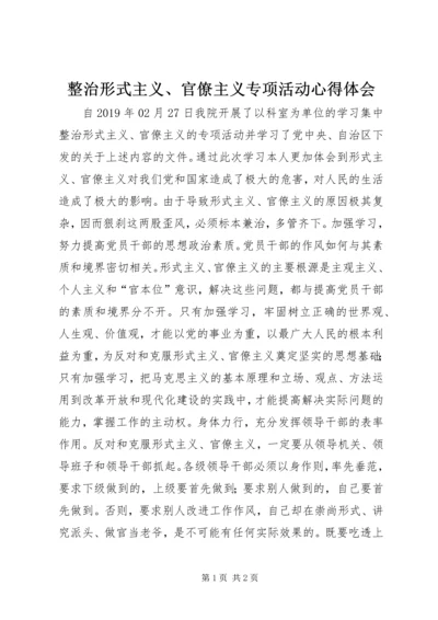 整治形式主义、官僚主义专项活动心得体会.docx