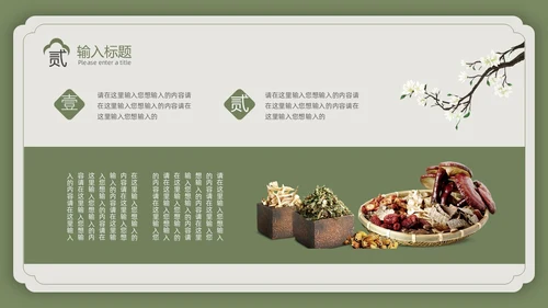 绿色复古风中国风中医PPT模板