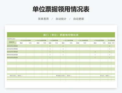 单位票据领用情况表