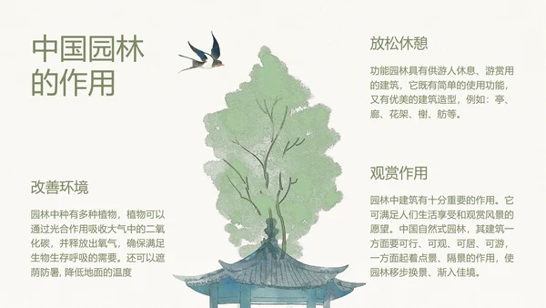 水墨风中式园林建筑鉴赏通用PPT模板