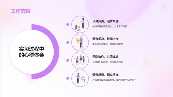 紫色渐变风实习汇报PPT模板