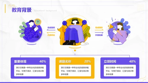 插画风学生个人简历自我介绍PPT模板