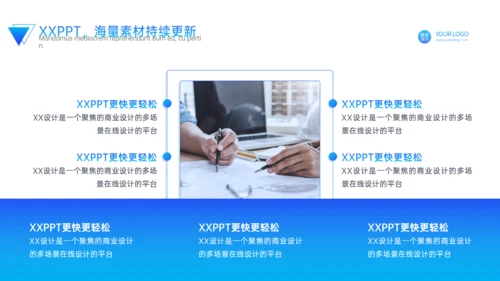 蓝色商务风工作计划总结述职通用PPT模板