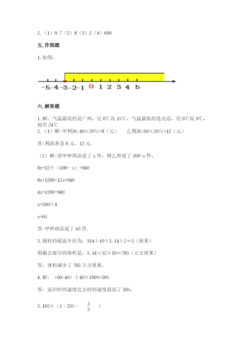 小学六年级下册数学期末卷带答案ab卷.docx