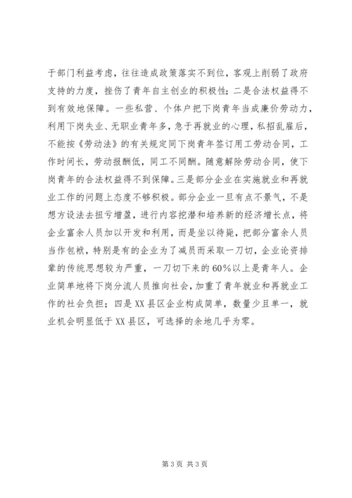 关于农村青年创就业和再就业问题的思考 (11).docx