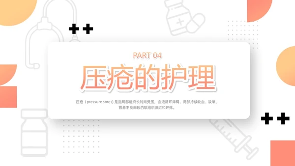 橙色微粒体压疮的预防及护理PPT模板宣传PPT动态PPT护护理查房护理小讲课