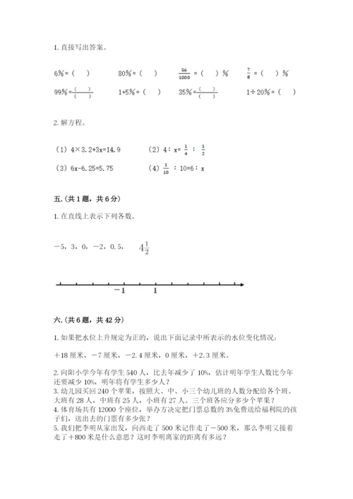 小学毕业班数学检测题附答案【典型题】.docx