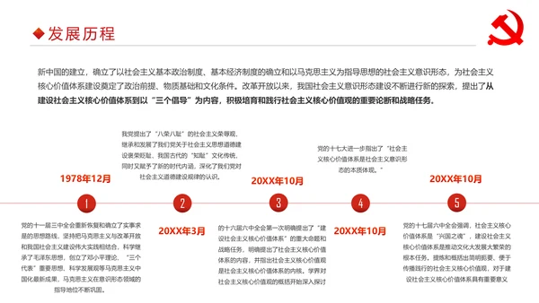 详细内容社会主义核心价值观PPT模板