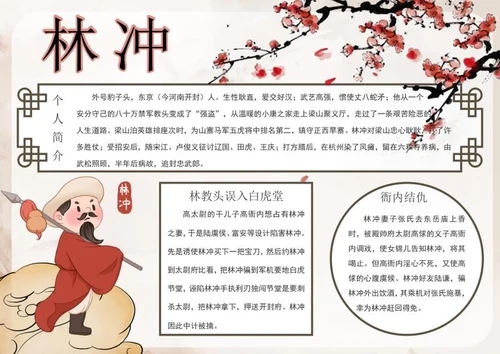 水浒传林冲人物手抄报word模板