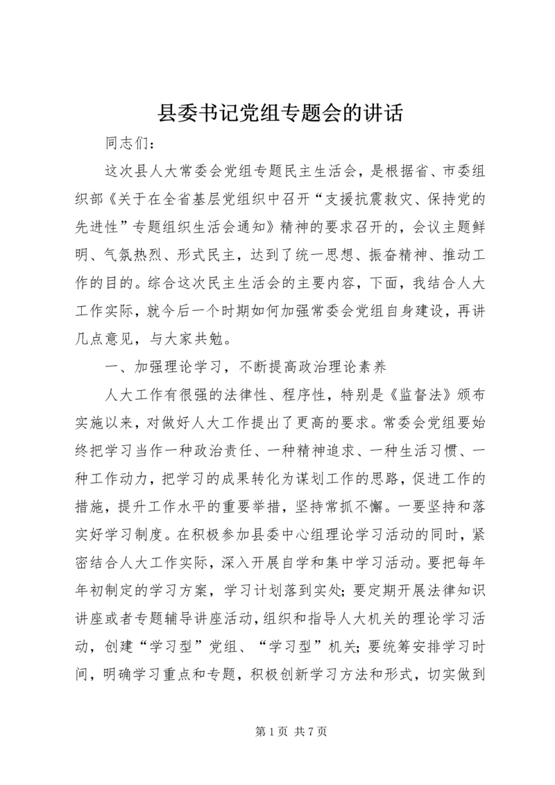 县委书记党组专题会的讲话.docx