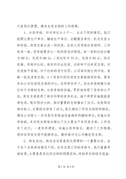 石油公司加强党支部建设工作经验材料 (2).docx