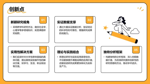 橙色手绘风大学生小组作业汇报PPT模板