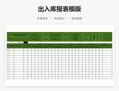 出入库报表模版