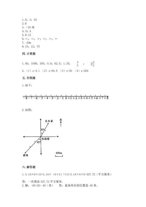 人教版六年级下册数学期末测试卷（全国通用）word版.docx