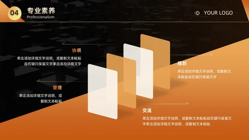 黑金商务简约风企业员工 公司内部竞聘述职报告PPT模板