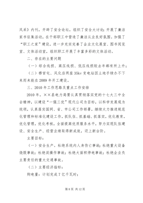 电力局工作总结及计划.docx