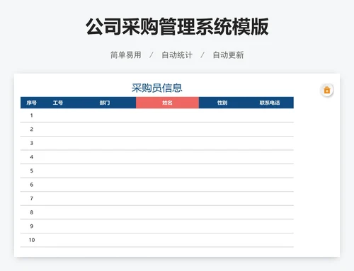 公司采购管理系统模版