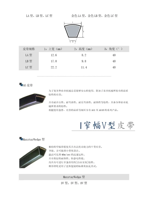 V型皮带结构和标准