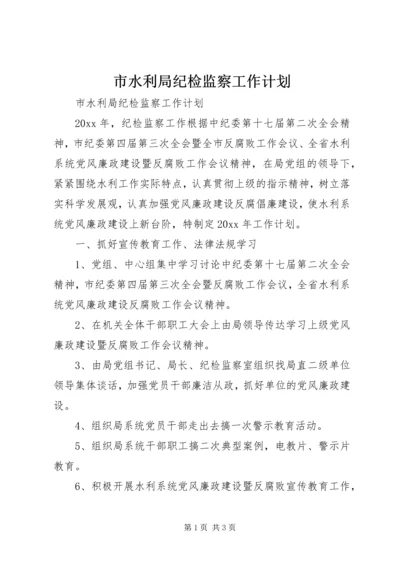 市水利局纪检监察工作计划.docx