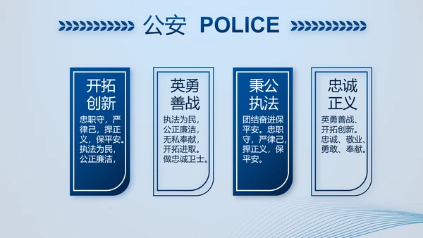 蓝色大气公安部治安管理局动态PPT模板