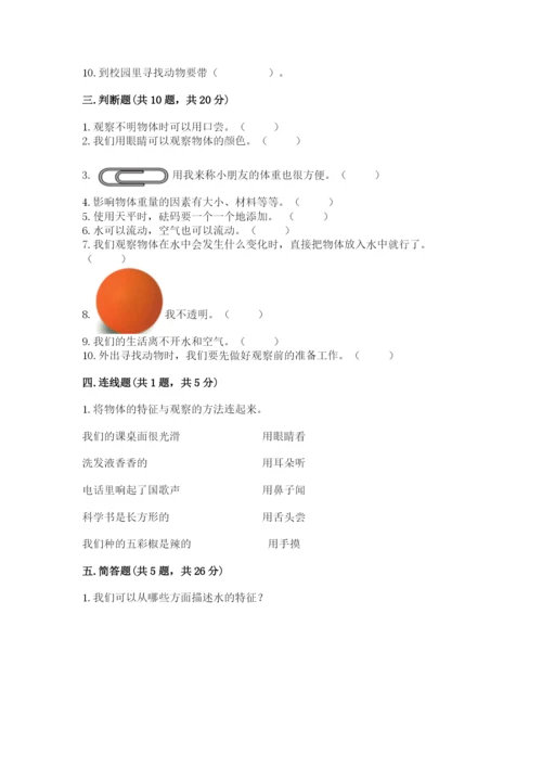 教科版一年级下册科学期末测试卷附答案（满分必刷）.docx