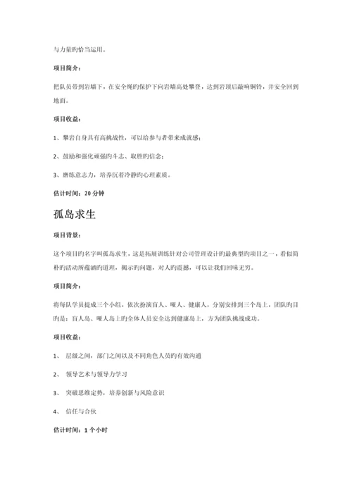 史威夫室内拓展项目大全.docx