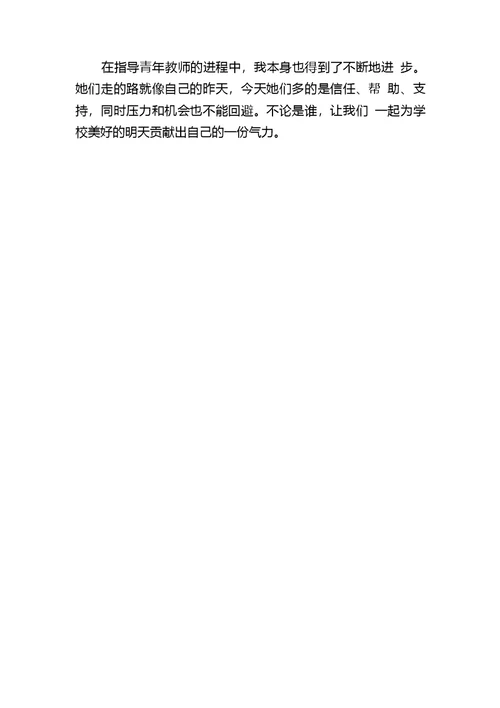 指导培养青年教师总结