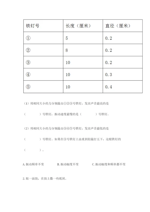 教科版小学科学四年级上册期末测试卷（突破训练）.docx