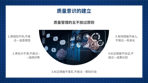 蓝色简约提升员工质量意识质量意识培训主题PPT模板