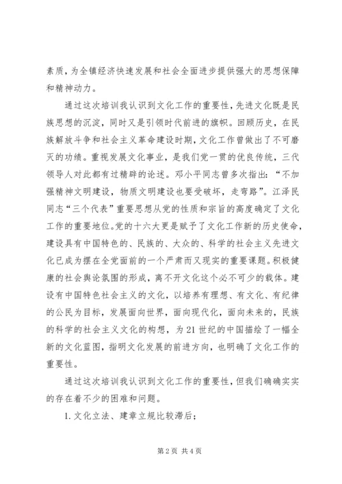 乡镇文化站长培训心得体会.docx