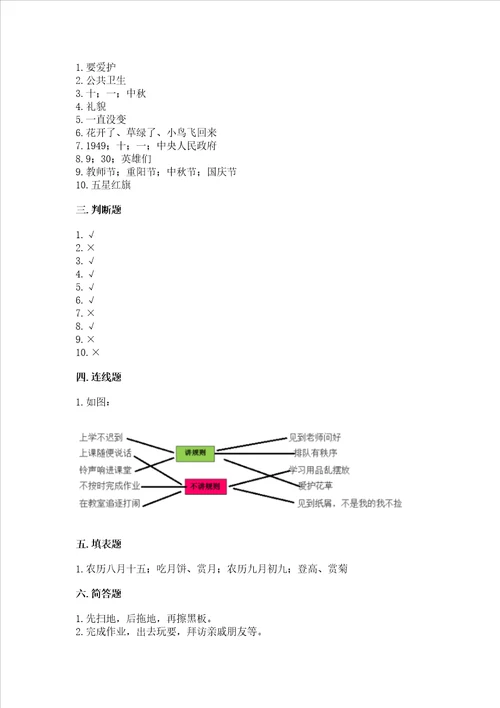 部编版二年级上册道德与法治 期末测试卷带答案（夺分金卷）